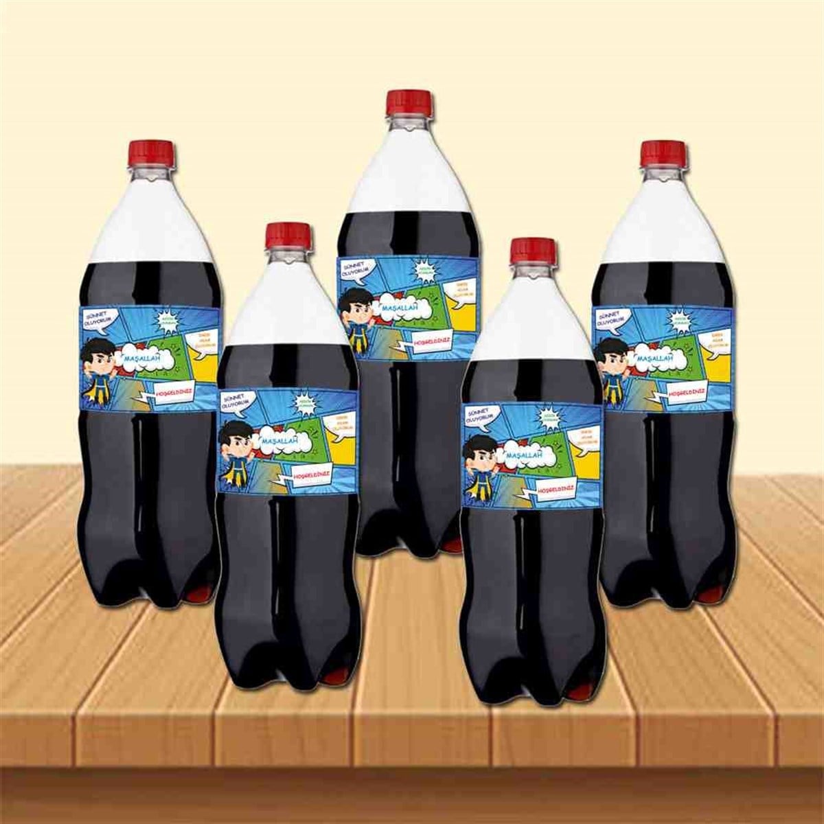 Sünnet Çocuk Süsleme ve Hediyelik Cola Şisesi Bandı 