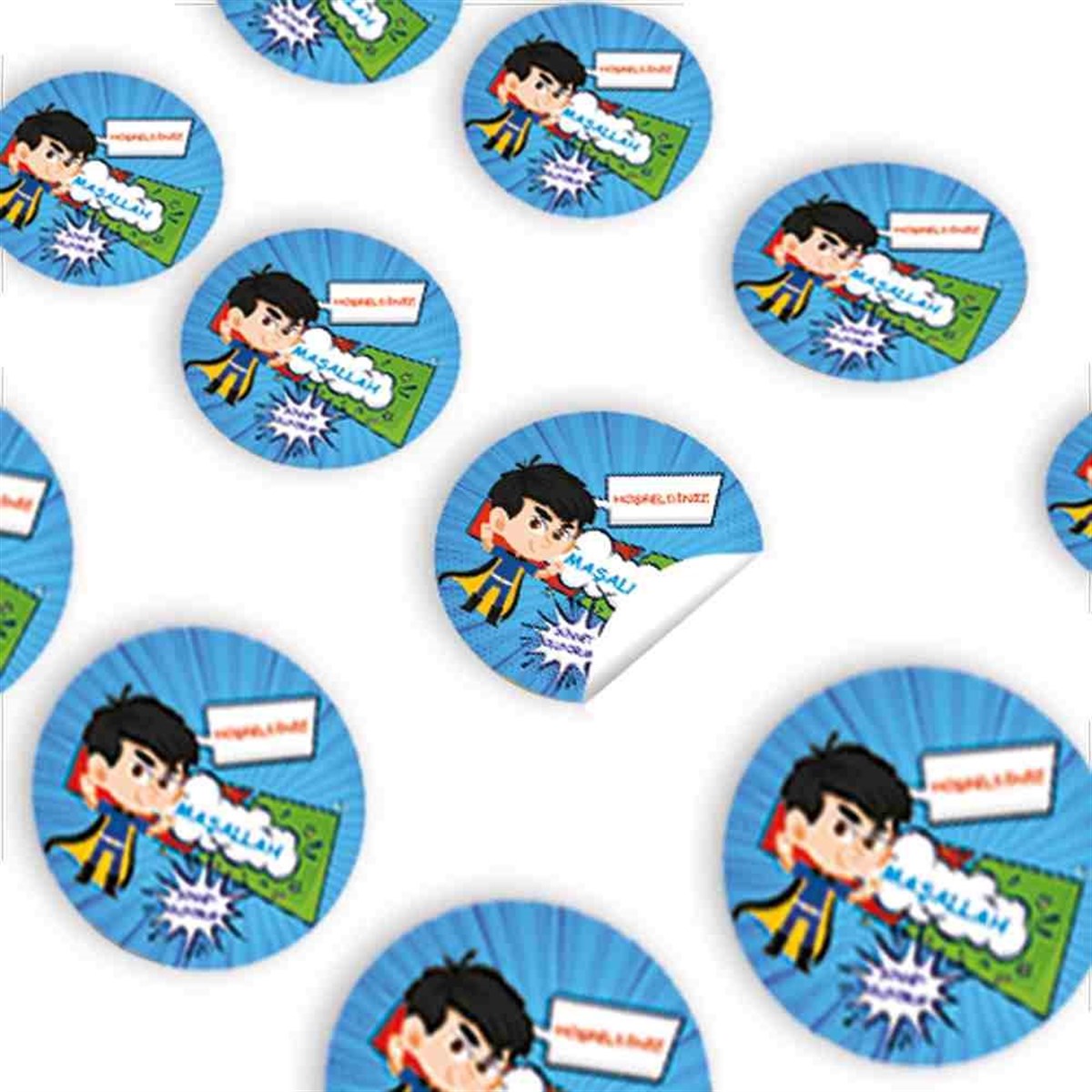 Sünnet Çocuk Süsleme ve Hediyelik Sticker 30 Adet 