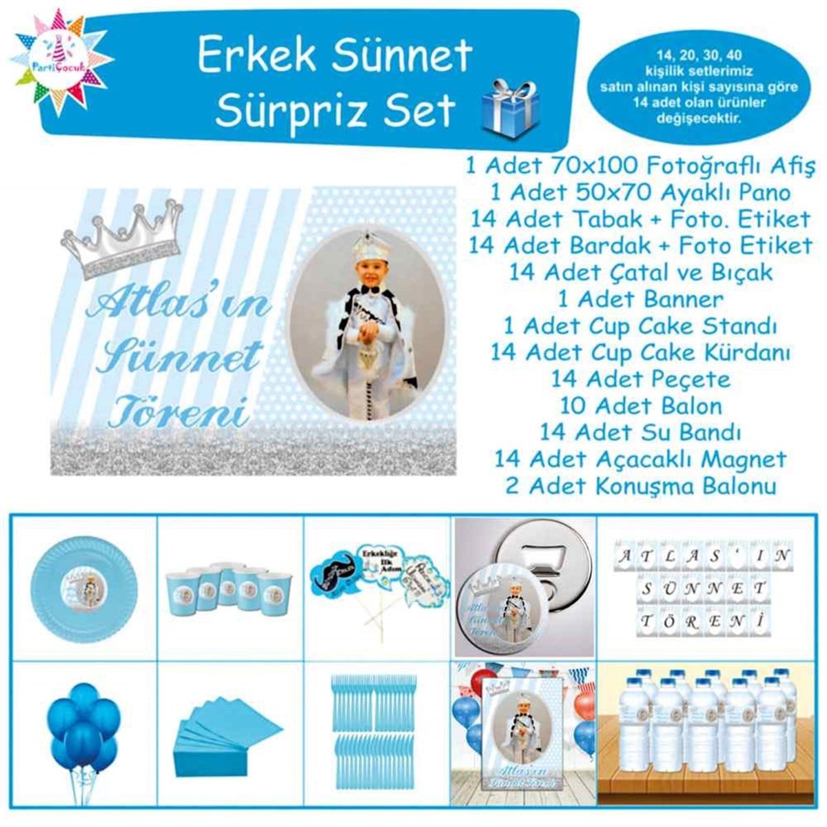 Sünnet Düğün Gümüş Simli Sürpriz Set 