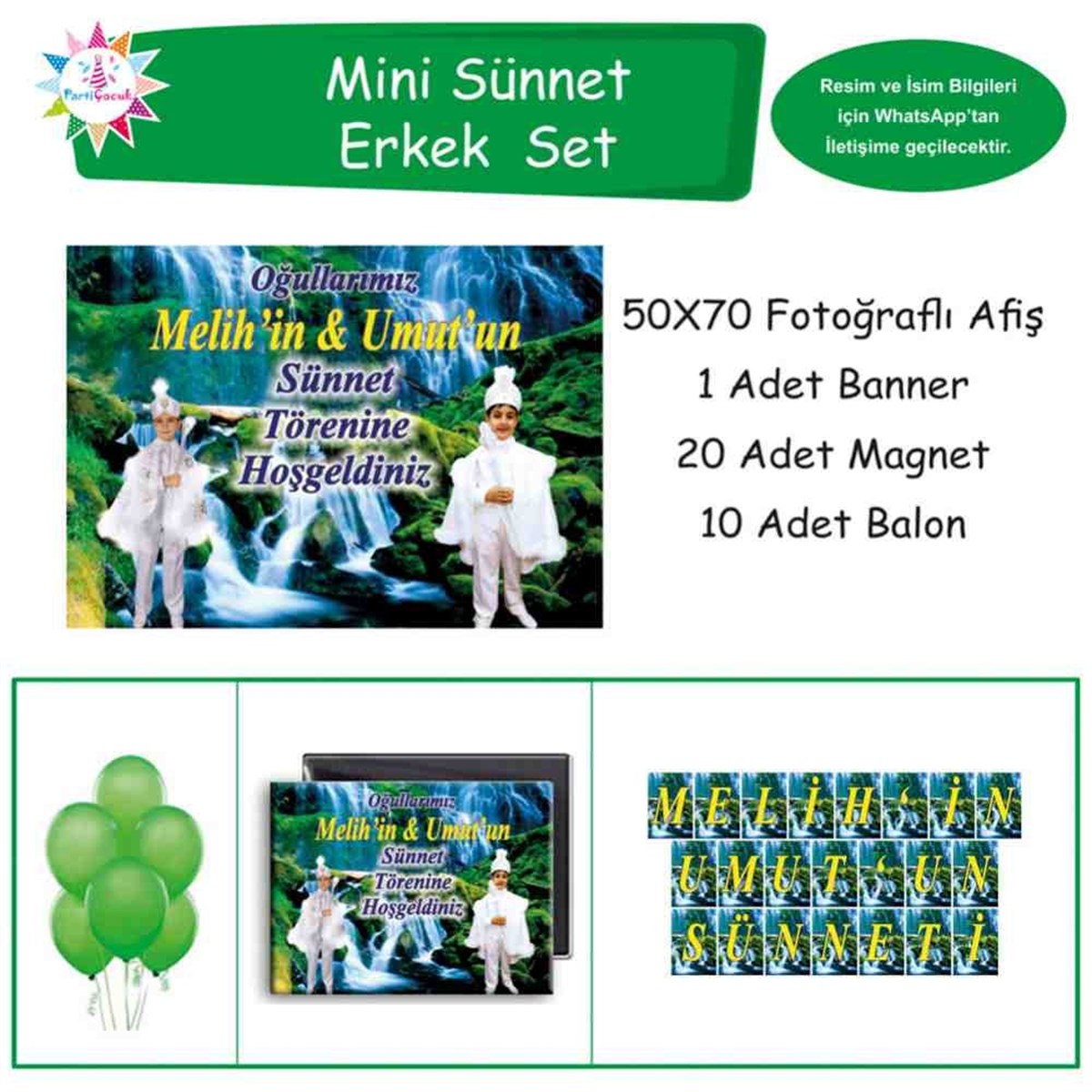 Sünnet Düğünü Masa Süsleme Manzara Parti Seti Mini Set 