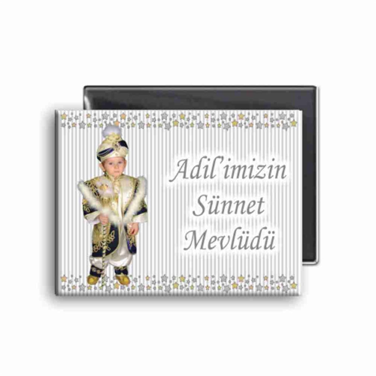 Sünnet Gold ve Gümüş Yıldız Süslemeli Buzdolabı Magneti 