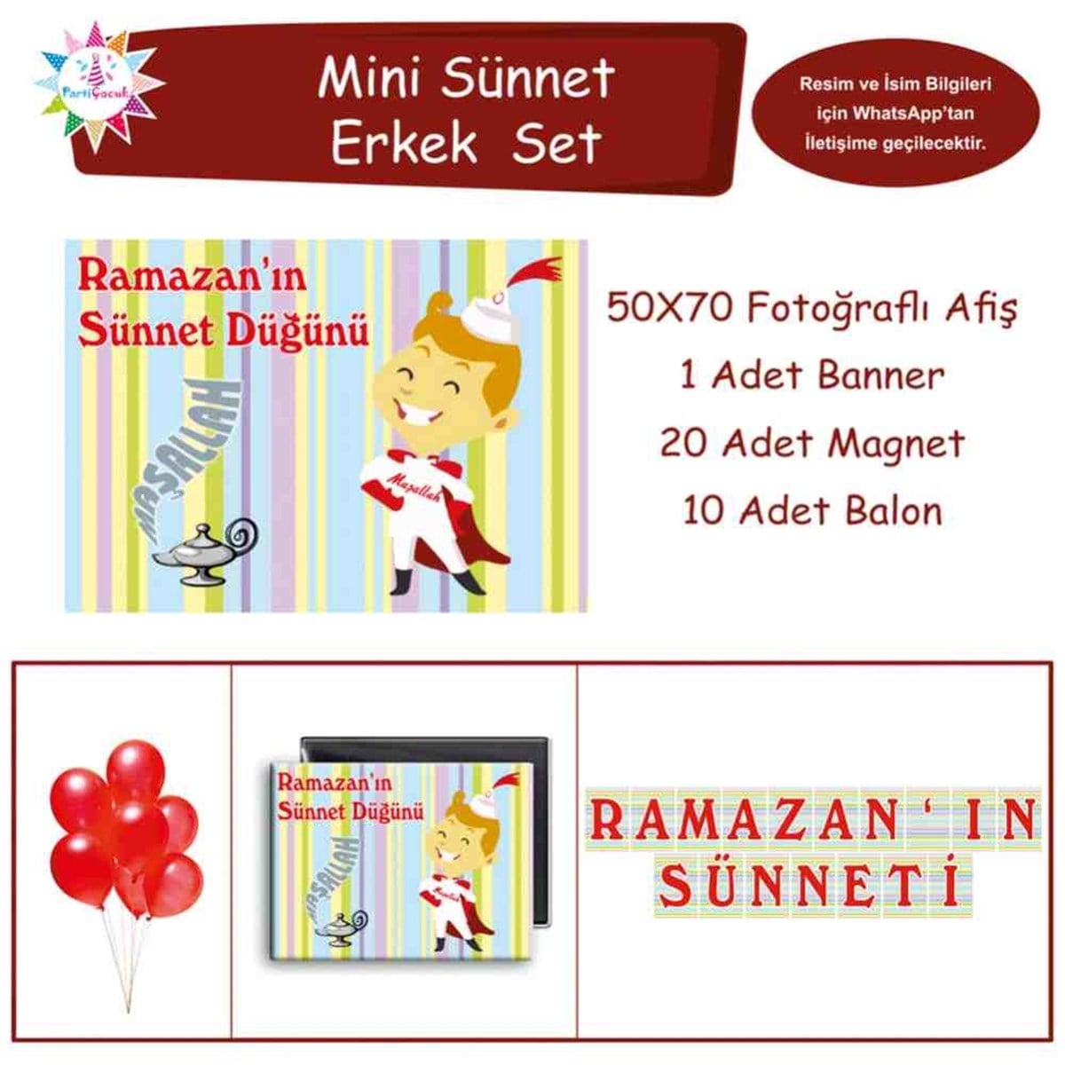 Sünnet Kişiye Özel Sünnet Prensi Parti Seti Mini Set 