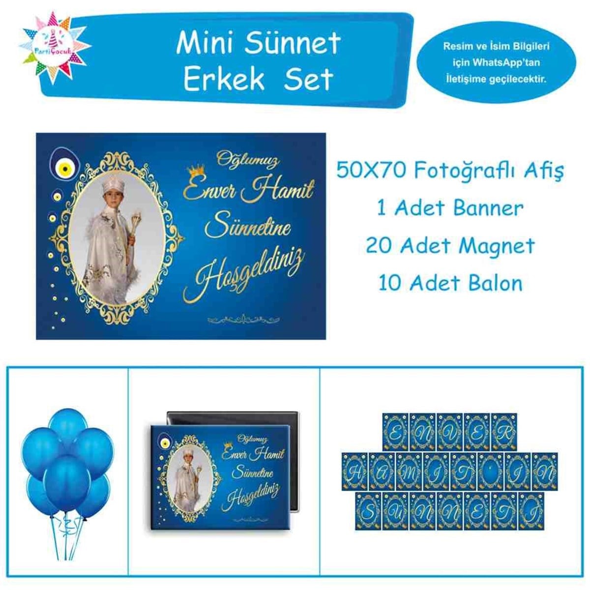 Sünnet Kutlaması Parti Süsü Nazar Boncuklu Mini Set 