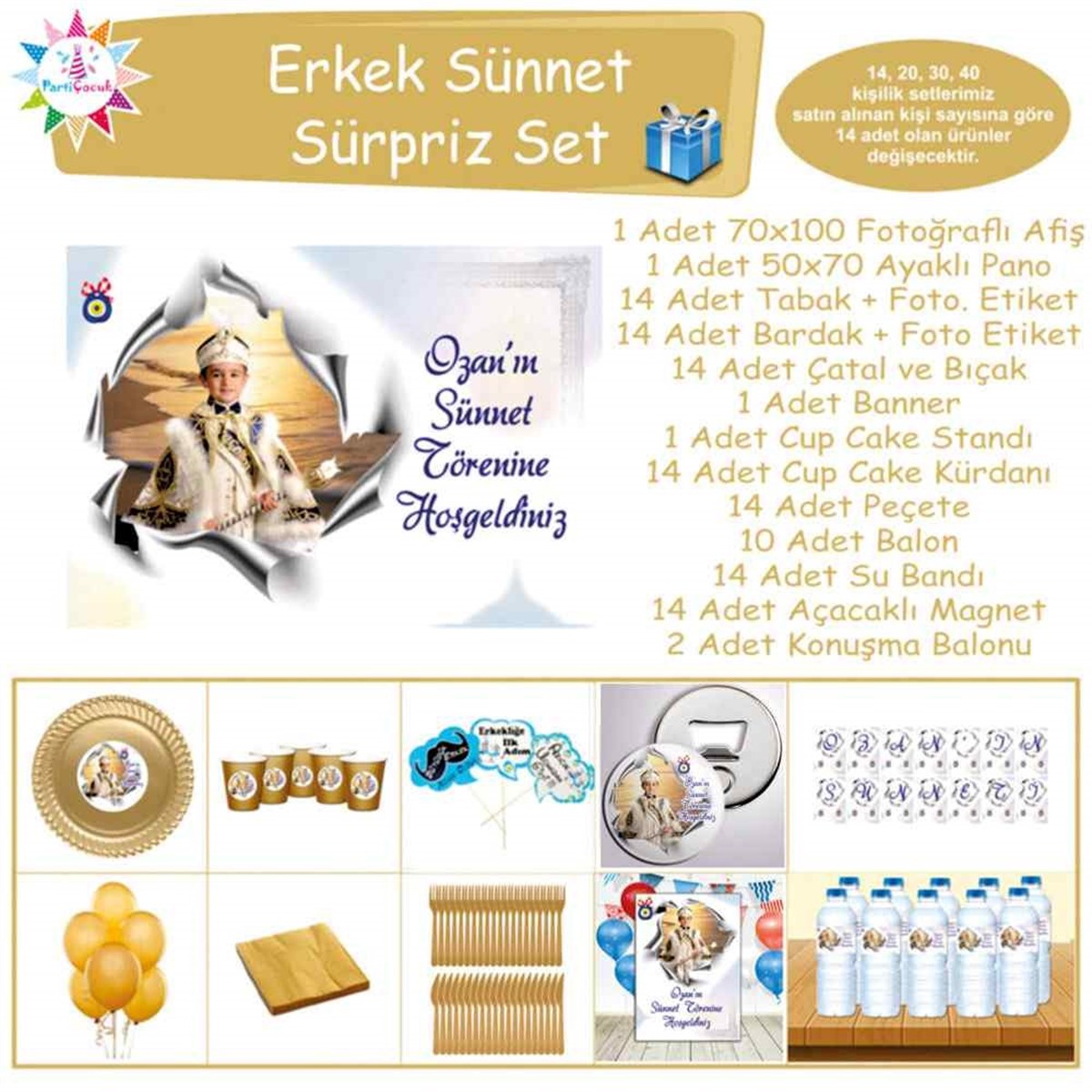 Sünnet Manzaralı ve Nazar Boncuklu Süpriz Set 