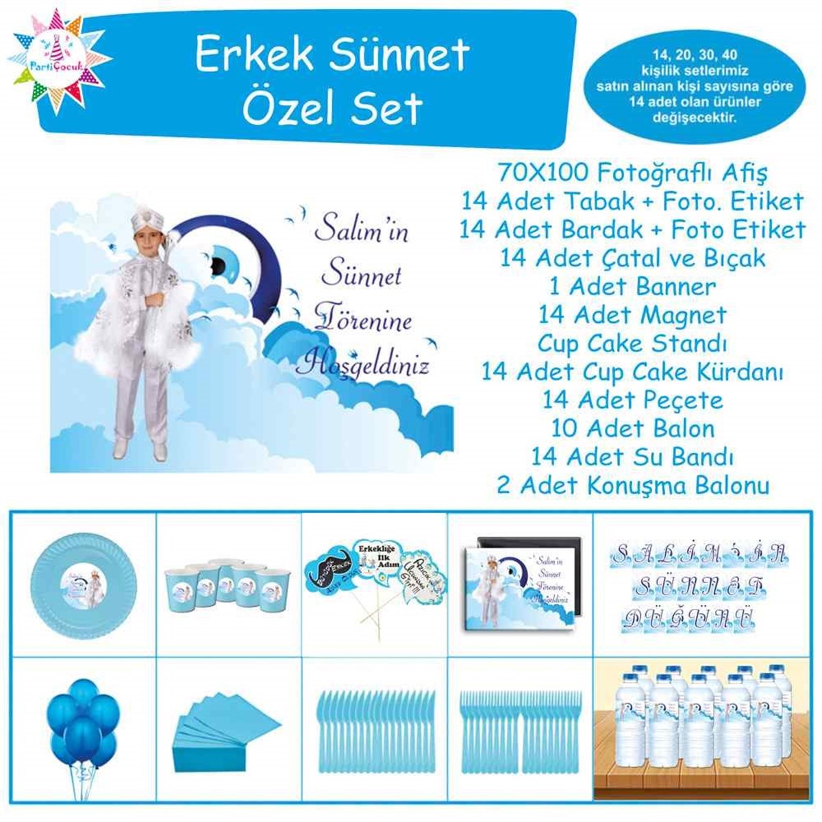 Sünnet Masası Gökyüzü Nazar Boncuklu Özel Set 