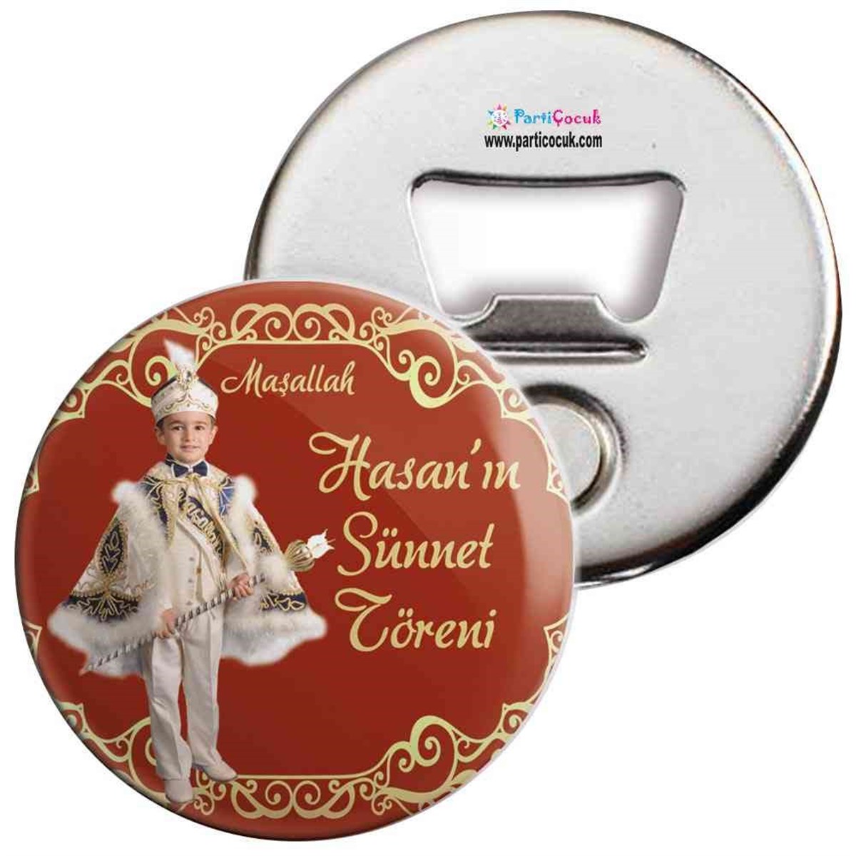 Sünnet Masası Süslemesi Gold ve Bordo Açacaklı Magnet  