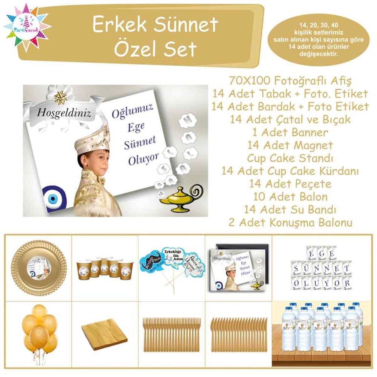 Sünnet Masası Süsü Lambalı Maşallah Özel Set 