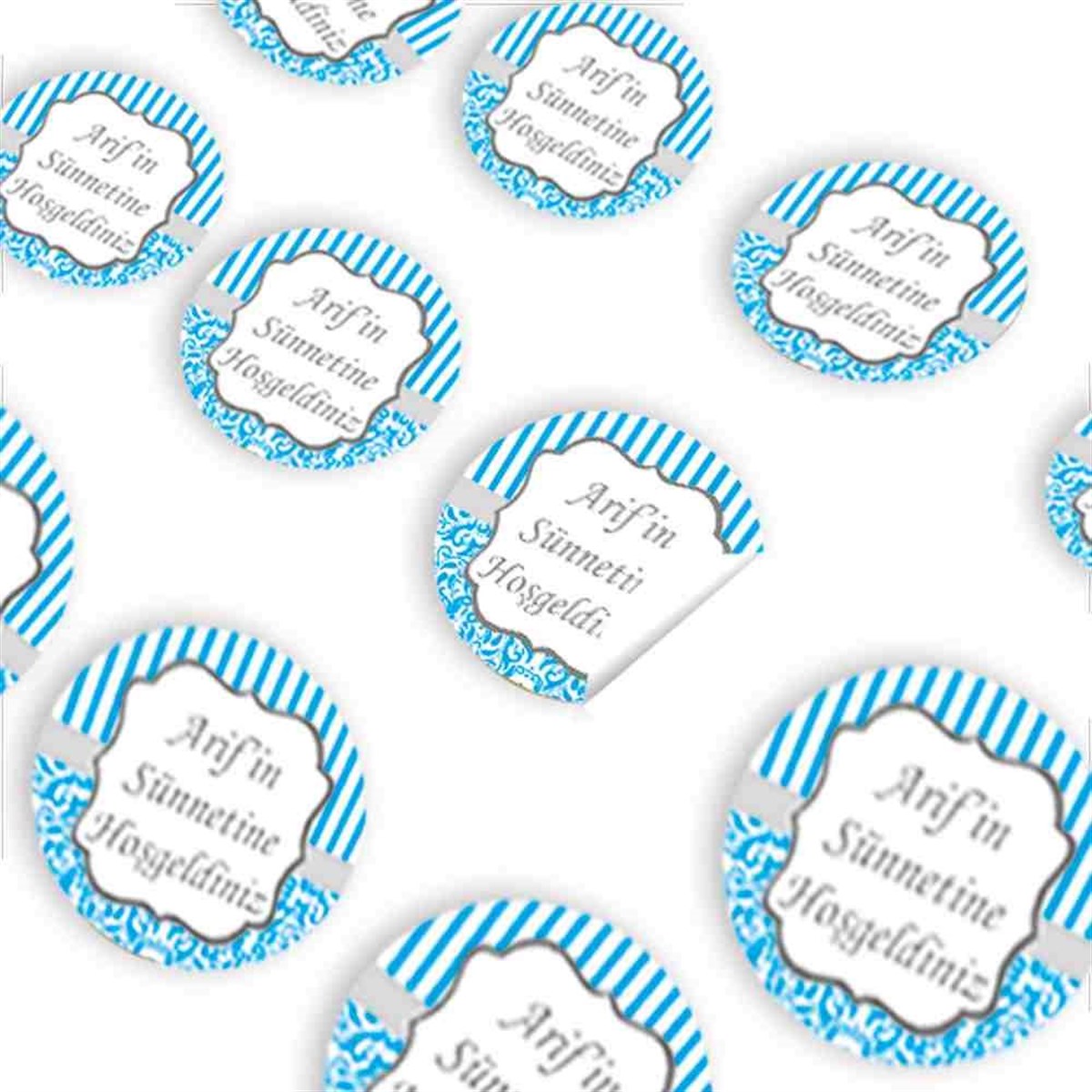 Sünnet Mavi Süsleme ve Hediyelik Sticker 30 Adet 