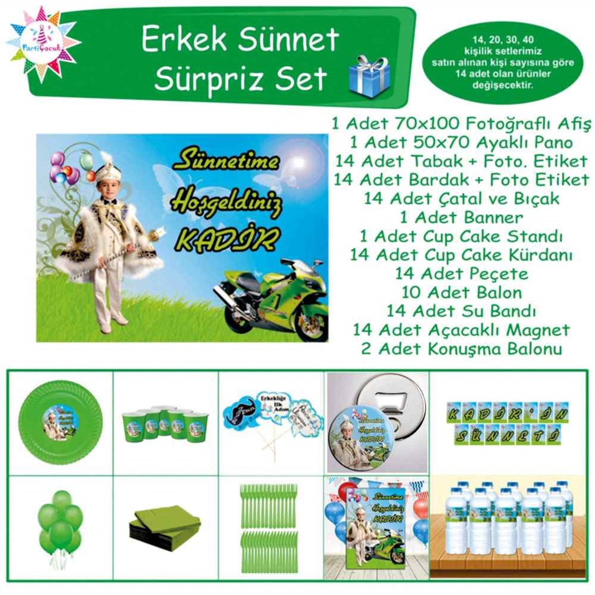 Sünnet Motorcu Parti Malzemeleri Sürpriz Set 