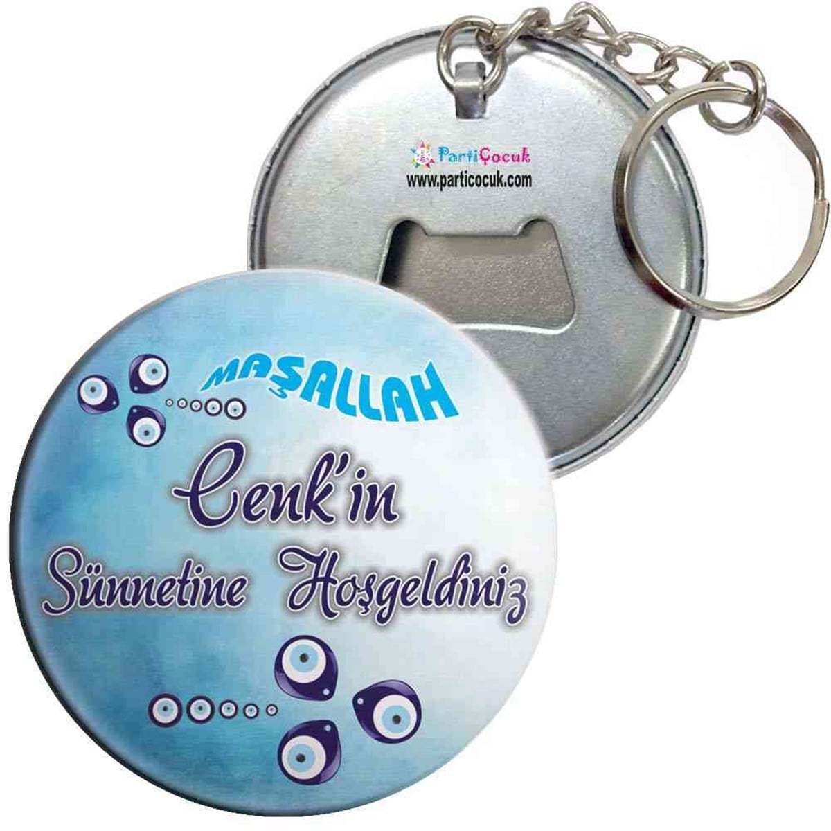 Sünnet Suluboya Zeminli Nazar Boncuklu Anahtarlı Açacak 