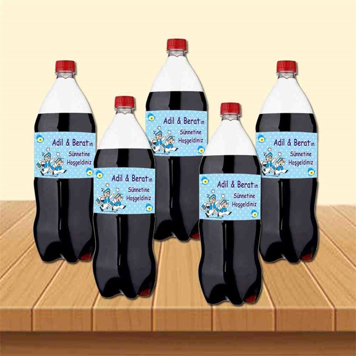 Sünnet Sünnet Çocuğu Karikatürlü Model Cola Şisesi Bandı  
