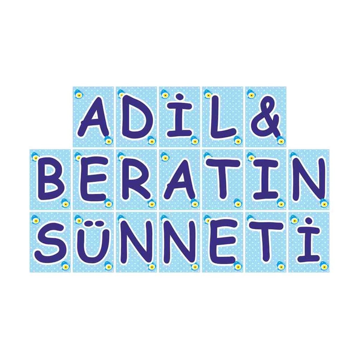 Sünnet Sünnet Çocuğu Karikatürlü Model Harf Banner  