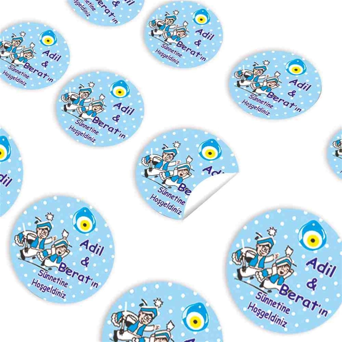 Sünnet Sünnet Çocuğu Karikatürlü Model Sticker 30 Adet  
