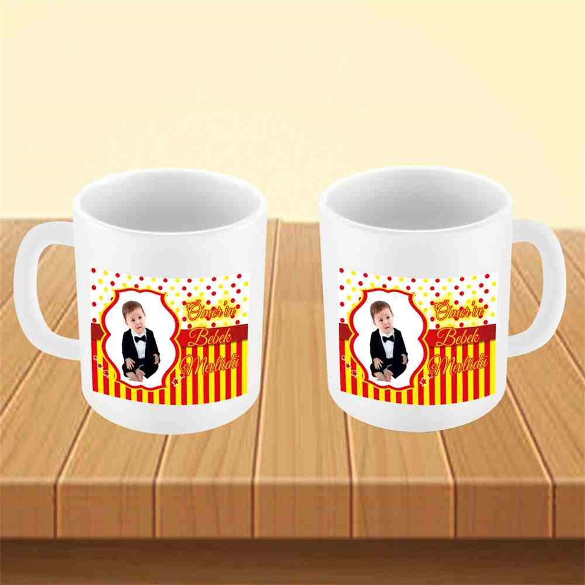 Sünnet Süsleri Galatasaray Sarı Kırmızı Kupa Bardak Mug 