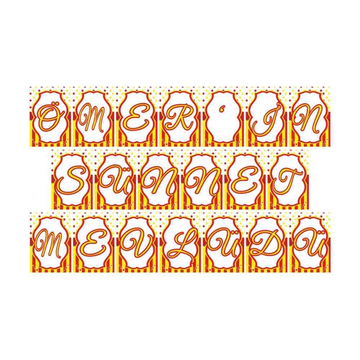 Sünnet Süsleri Galatasaray Sarı Kırmızı Harf Banner 