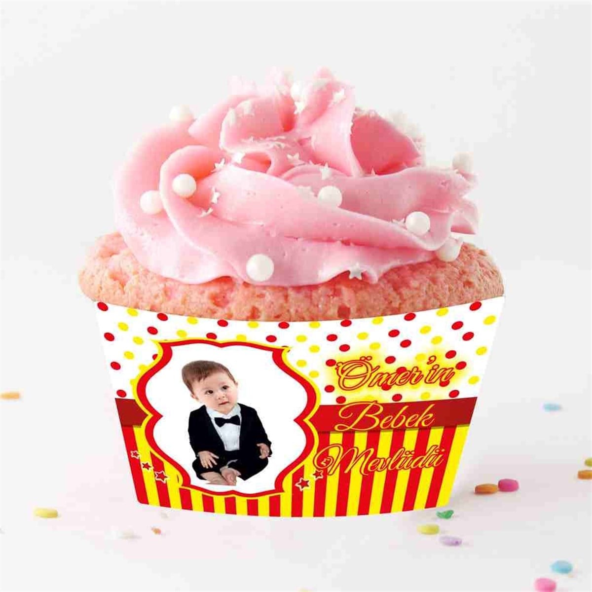 Sünnet Süsleri Galatasaray Sarı Kırmızı Cupcake Sargısı 