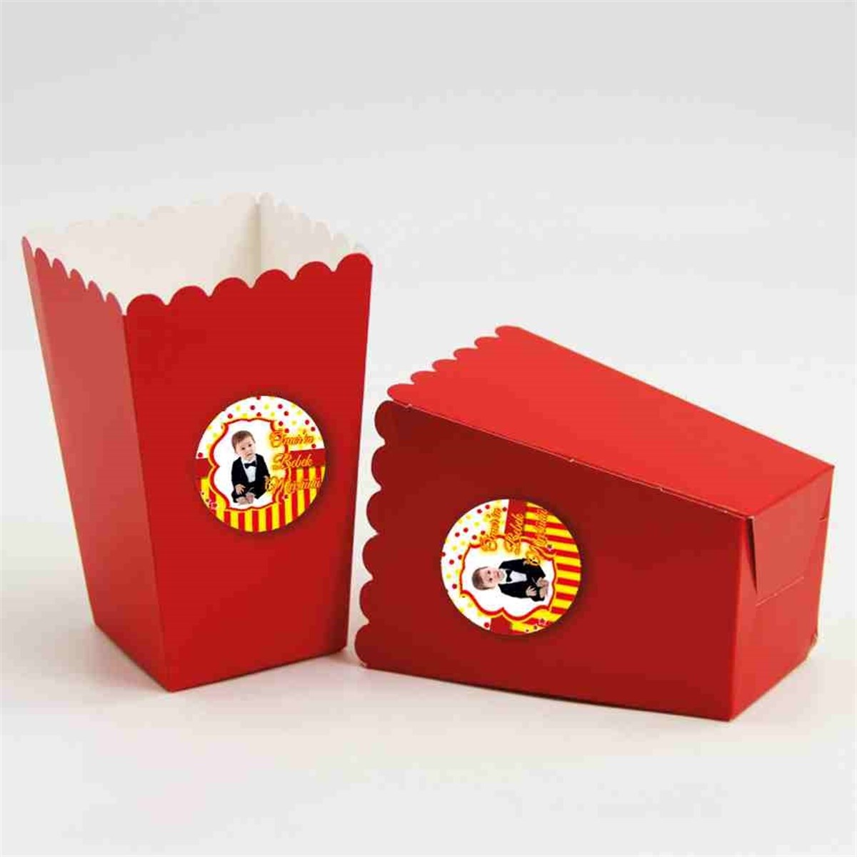 Sünnet Süsleri Galatasaray Sarı Kırmızı Popcorn Kutusu 10 Adet 