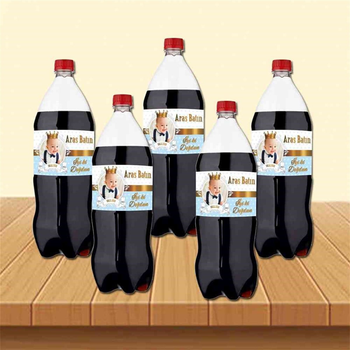 Taçlı Gold Temalı Cola Şisesi Bandı    