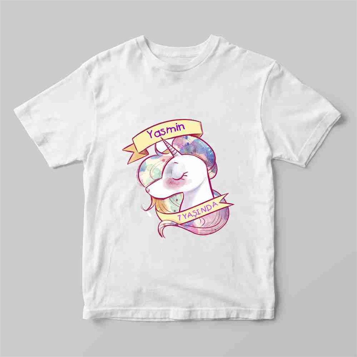 Tişört Baskı Kız Bebek Unicorn Tema 