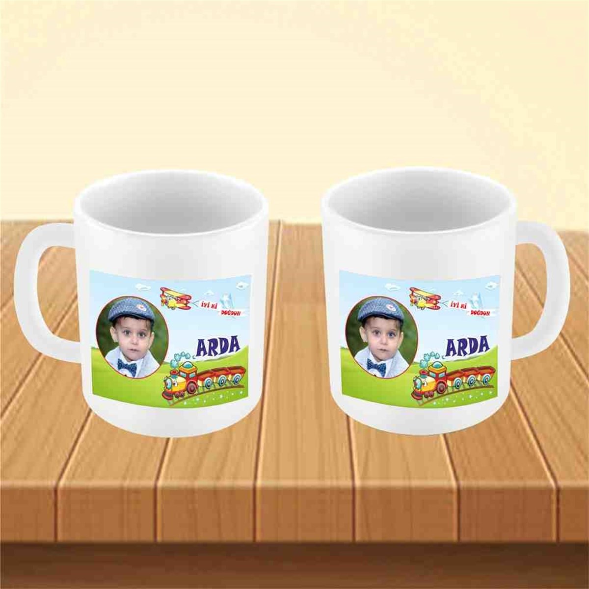 Uçak ve Tren Konsept Kupa Bardak Mug 