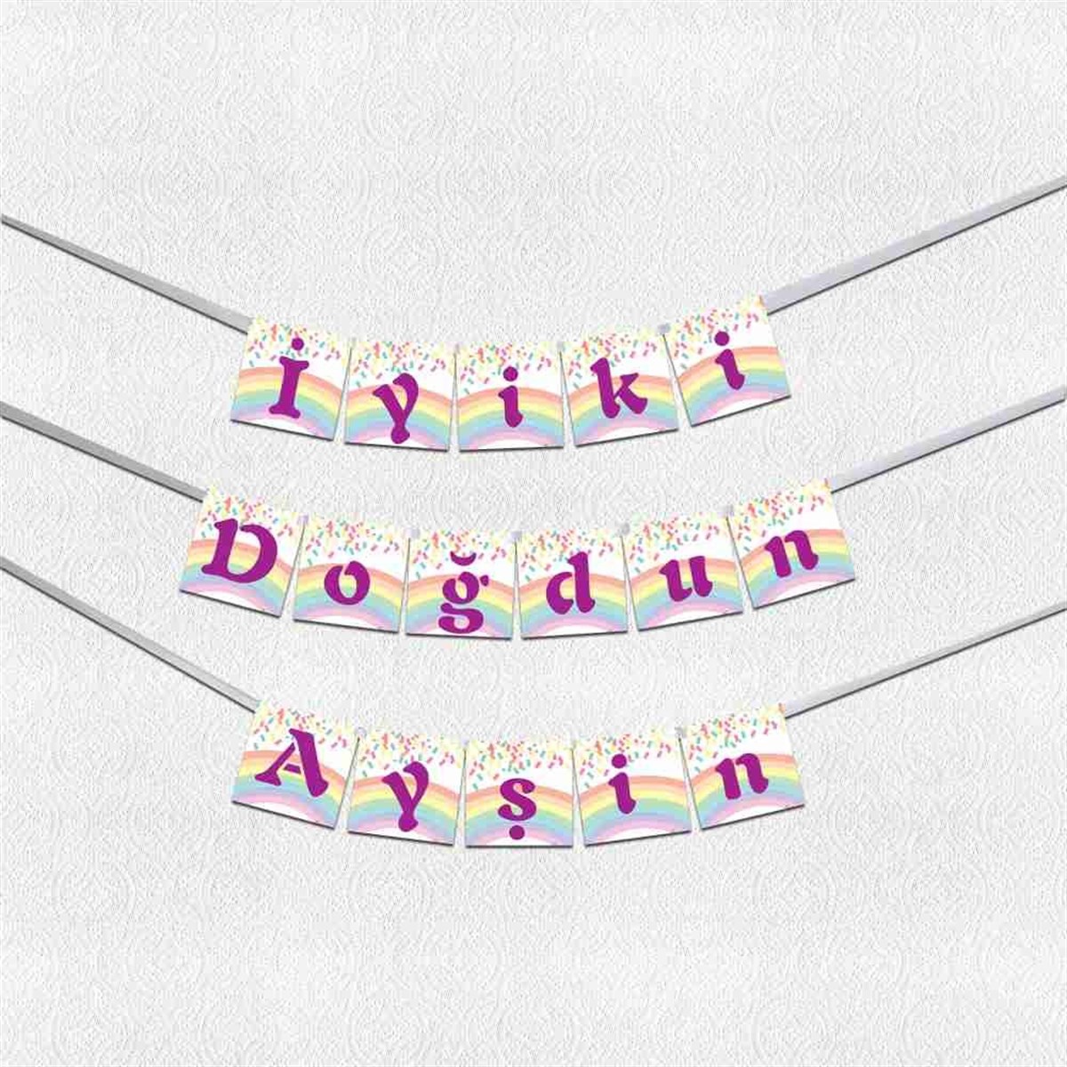 Unicorn Banner Harf Bayrak  