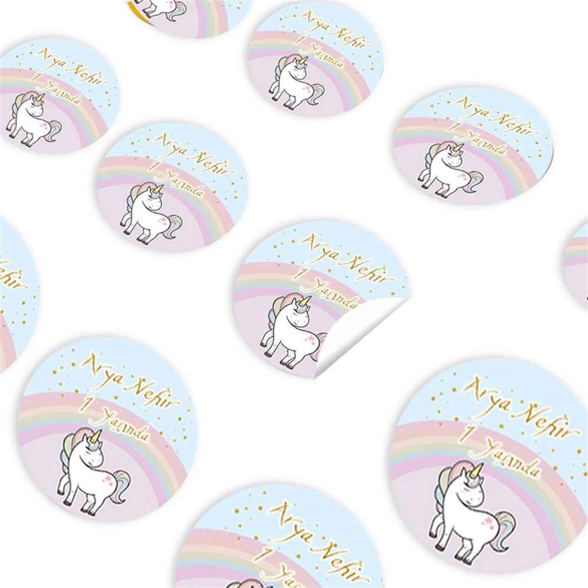 Unicorn Konsept Sticker 30 Adet 