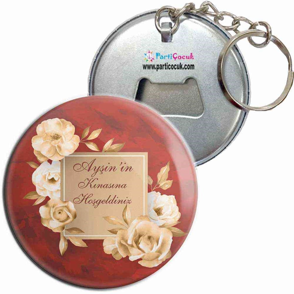 Vintage Rose Temalı Kına Anahtarlık Açacak 