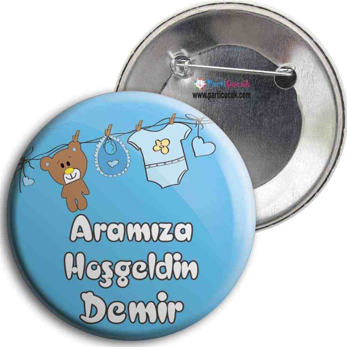Yeni Doğan Kişiye Özel İğneli Metal Rozet 