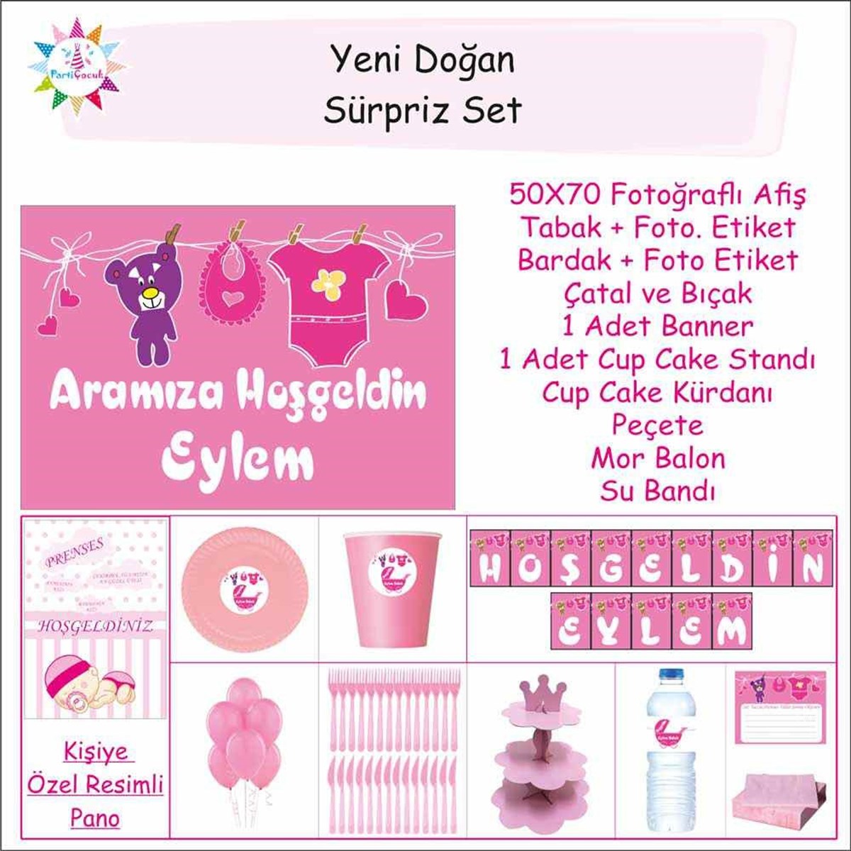 Yeni Doğan Kız Çocuğu Sürpriz Set   