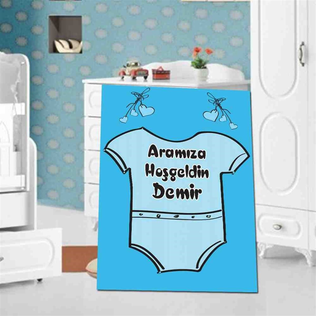 Yeni Doğan Mavi Tatlı Ayı Konsepti Pano 