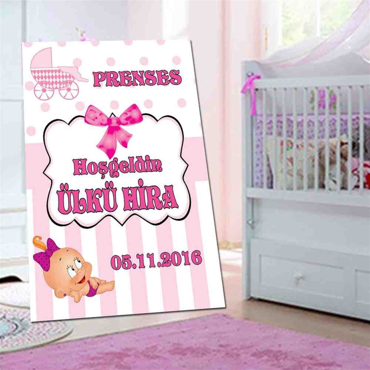Yeni Doğan Pembe Fiyonk Konsept Pano 
