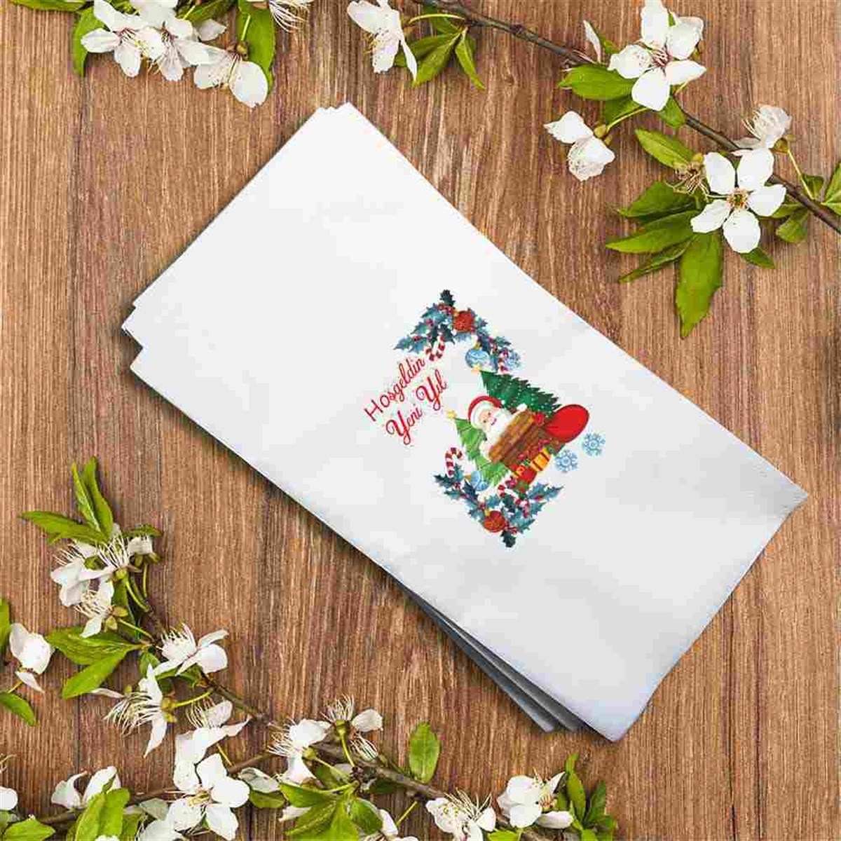 Yeni Yıl Temalı Peçete Baskı  