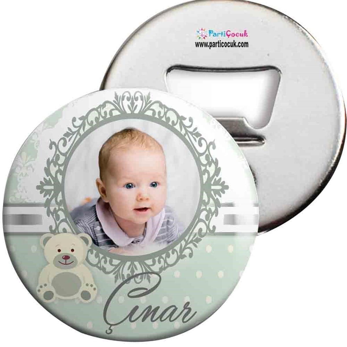 Yeşil Ayılı Konsept Açacaklı Magnet Kişiye Özel 