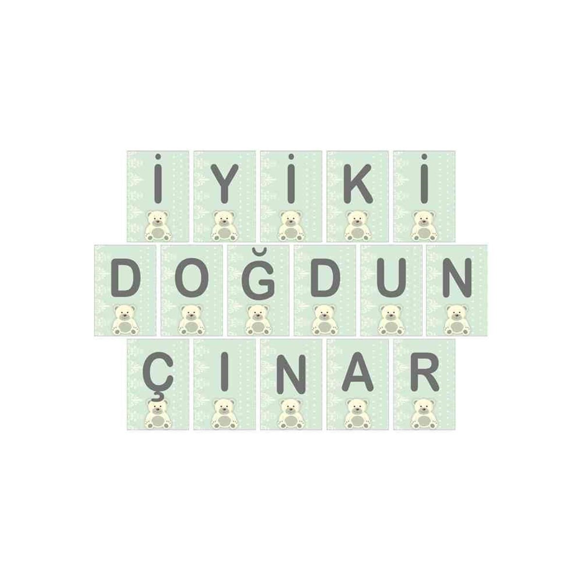 Yeşil Ayılı Konsept Harf Banner 