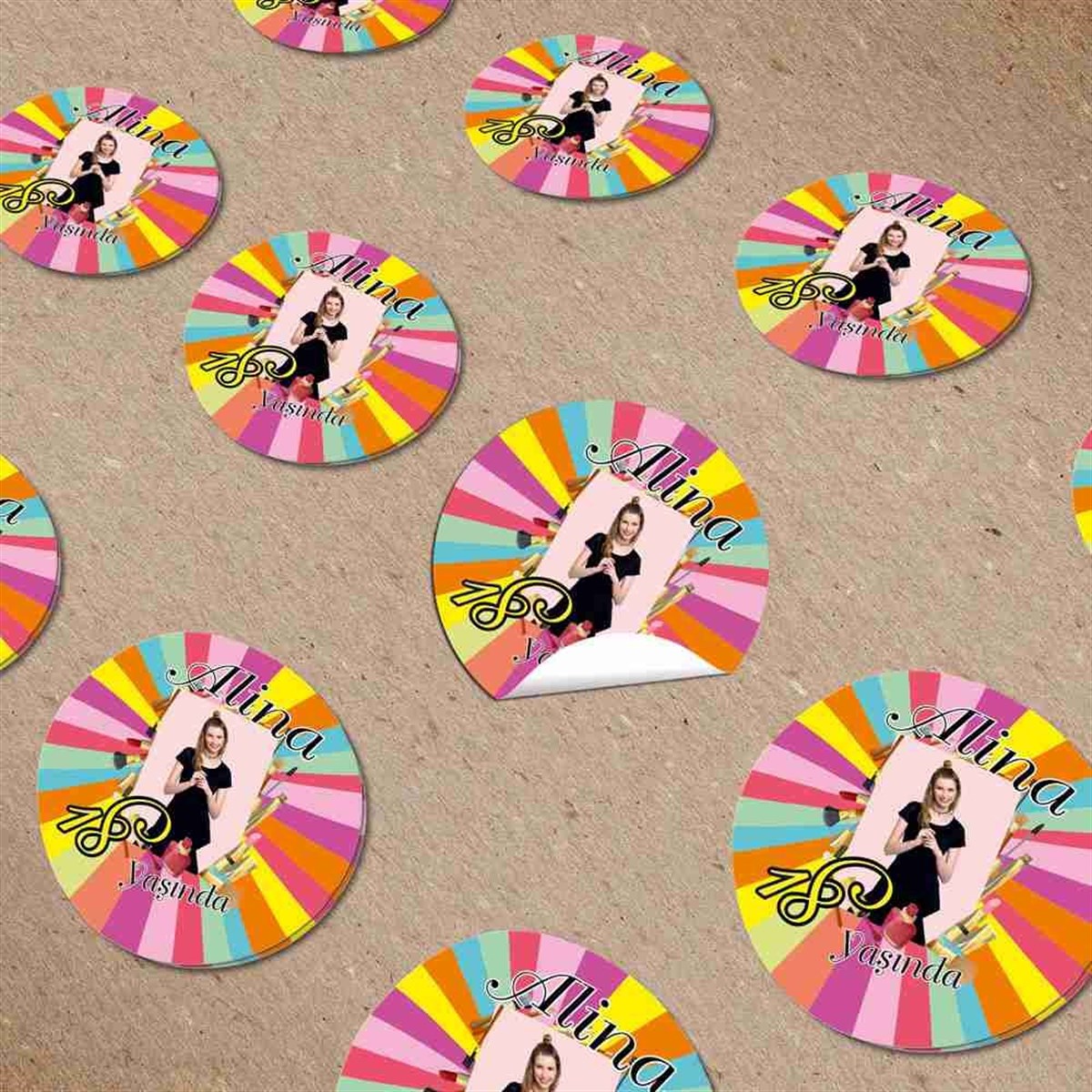 Yetişkin Doğum Günü Süslü Konsepti Sticker 30 Adet  