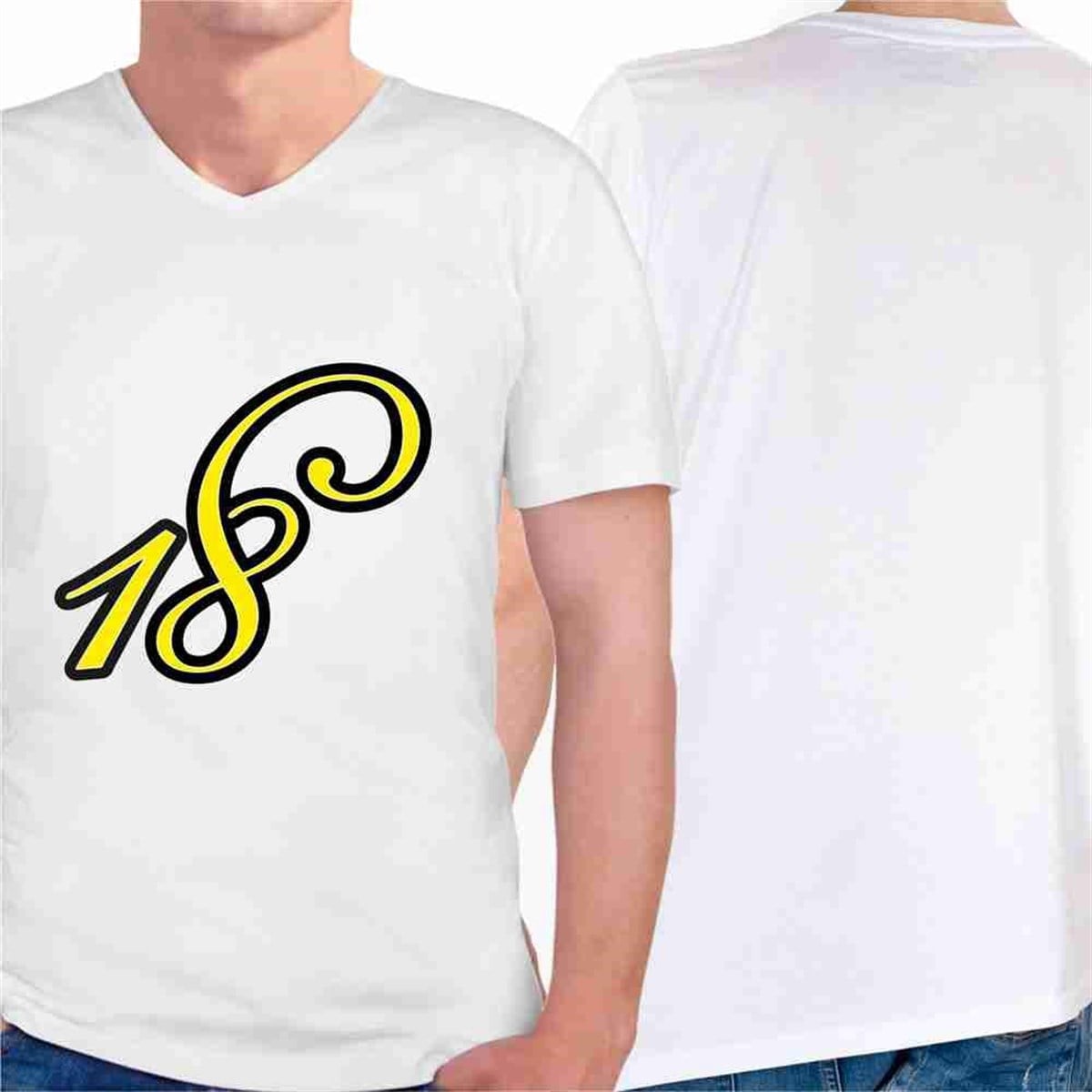 Yetişkin Doğum Günü Süslü Konsepti Tişört Baskı 