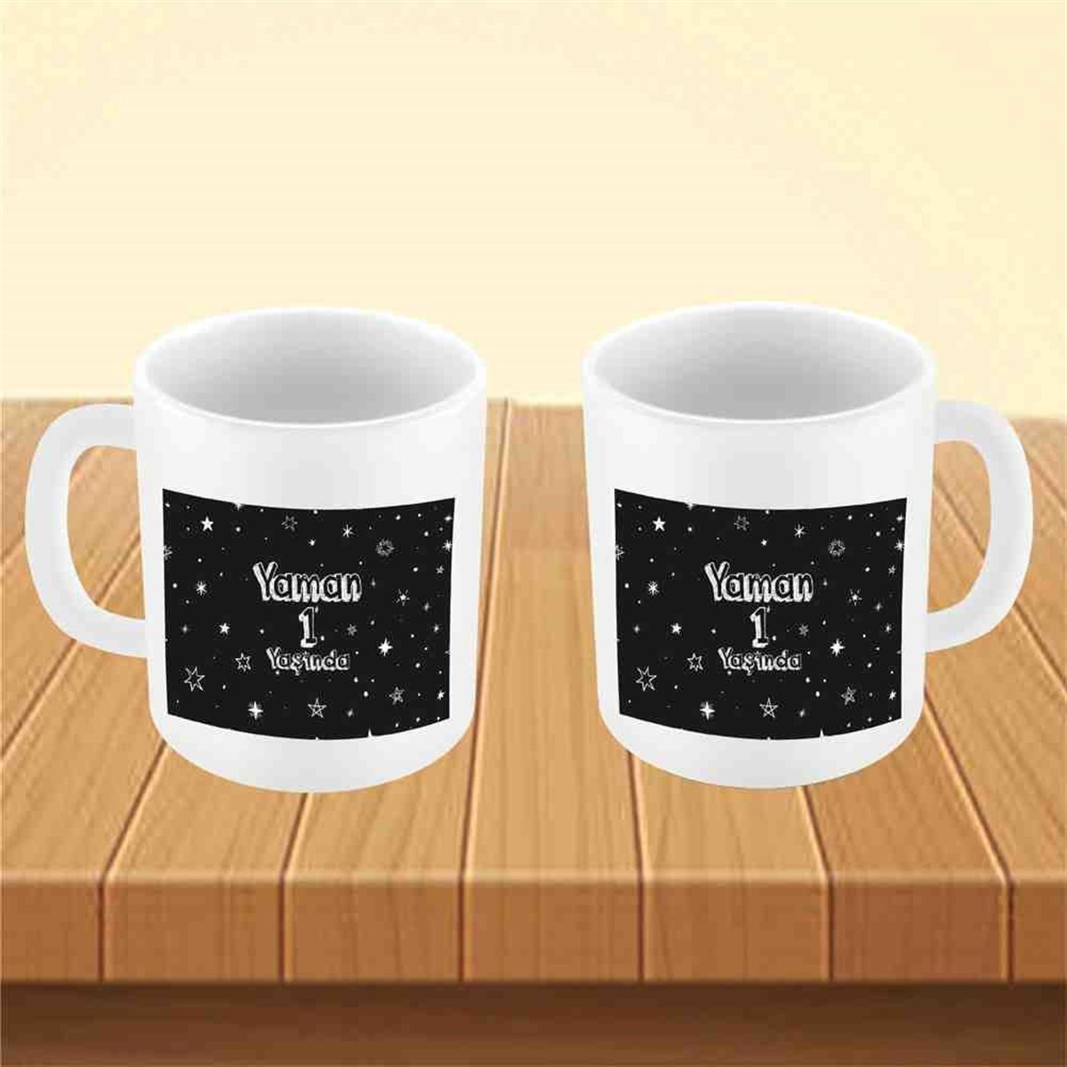 Yıldızlı Gümüş  Konsept Kupa Bardak Mug  