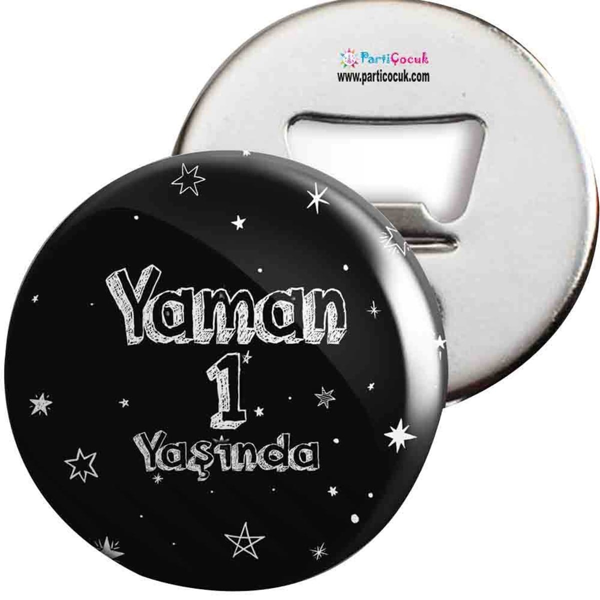Yıldızlı Gümüş Konsepti Açacaklı Magnet Kişiye Özel 