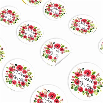 6 Ay Kınası Gül Desenli Tema Parti Sticker 30 Adet 