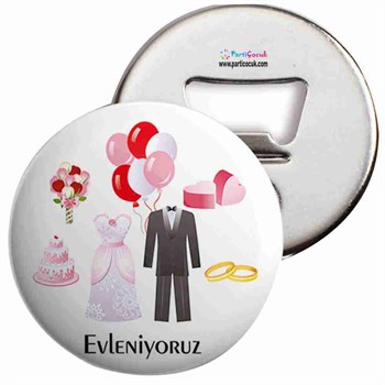 Açacaklı Buzdolabı Magneti Evlilik 19 Parti Çocuk  