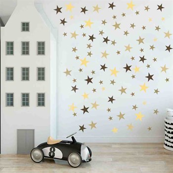 Altın Rengi Yıldız Duvar Sticker 