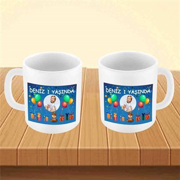 Hediye Balonlu  Konsept Kupa Bardak Mug  