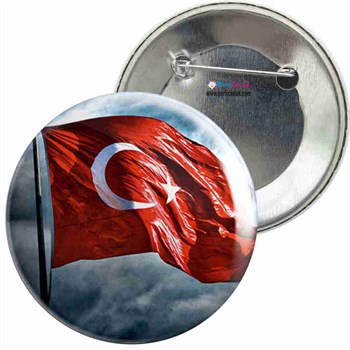 İğneli Metal Rozet Türk Bayrağı 16 Parti Çocuk 