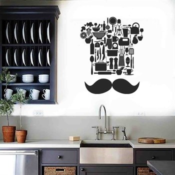 Mutfak Aşçı Şapkası Duvar Sticker 