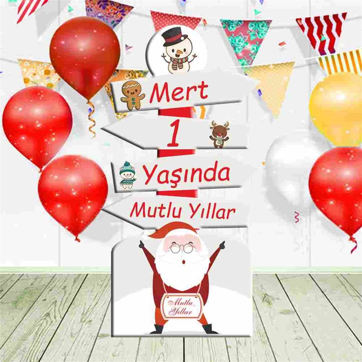1 Yaş Doğum Günü Yeni Yıl Organizasyon Pano 