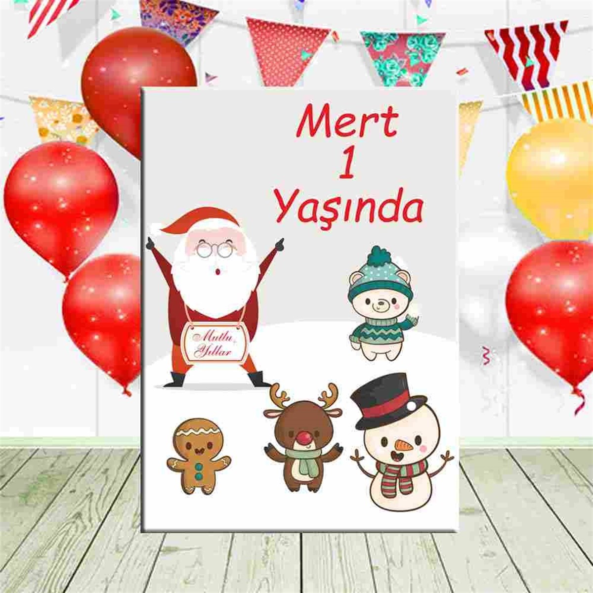 1 Yaş Doğum Günü Yeni Yıl Pano 