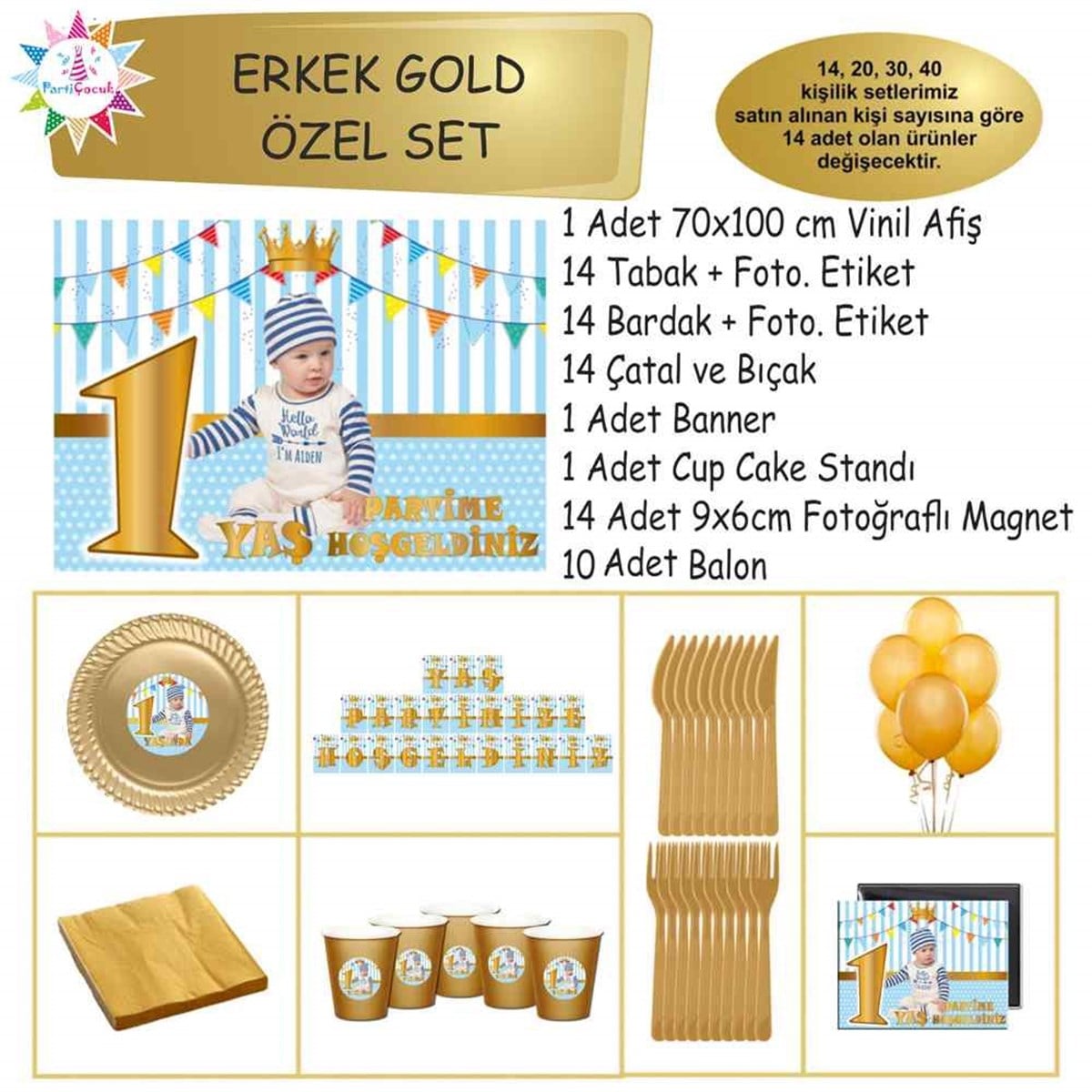 1 Yaş Taç Konsept Parti Süsü Özel Set 