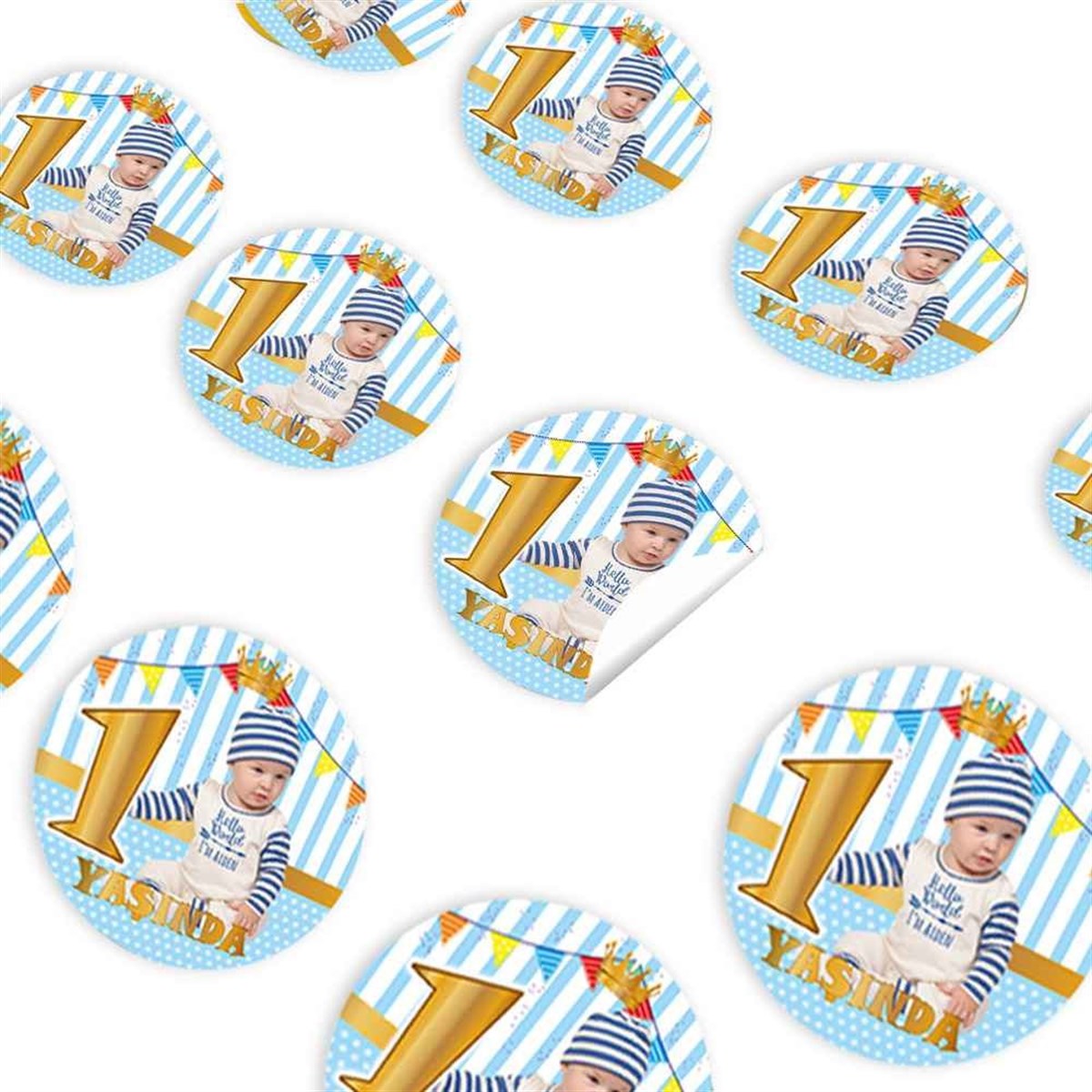 1 Yaş Taç Konsept Sticker 30 Adet 