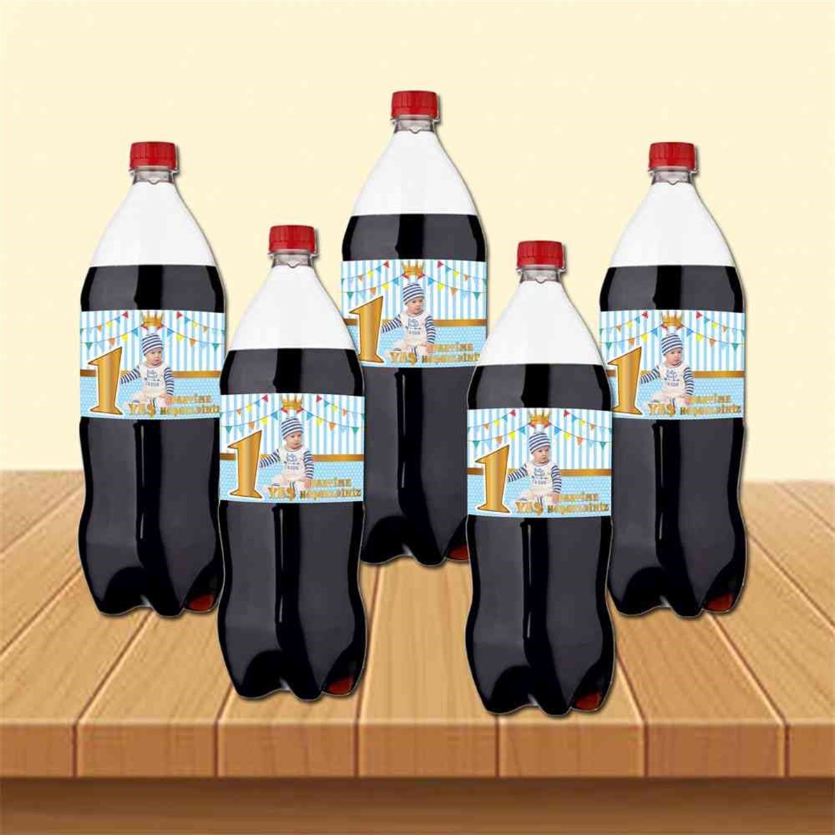 1 Yaş Taç Konsepti Cola Şisesi Bandı    
