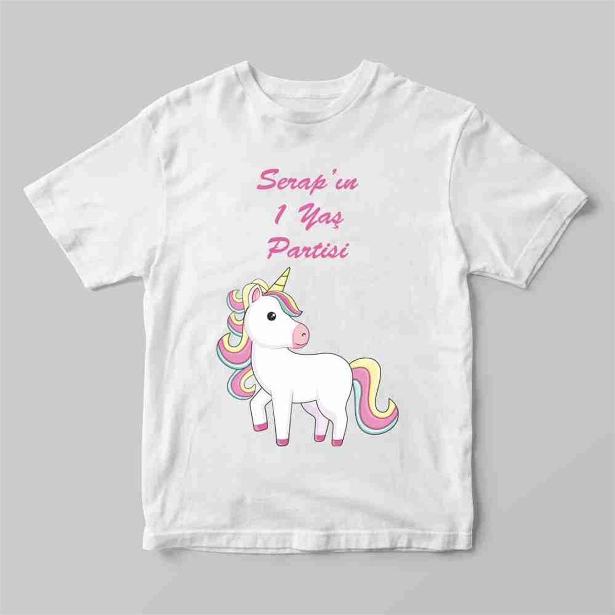 1 Yaş Tişörtü Unicorn Kişiye Özel İsimli 